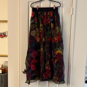 Alice + Olivia Multicolor Floral Maxi Skirt